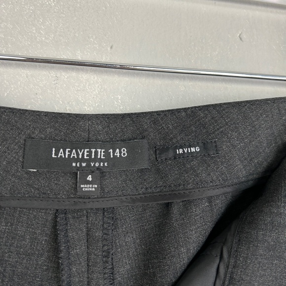 Lafayette 148 size 4 Irving stretch casual dress pant gray virgin wool - Picture 11 of 13
